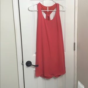 Bright pink tank top shift dress